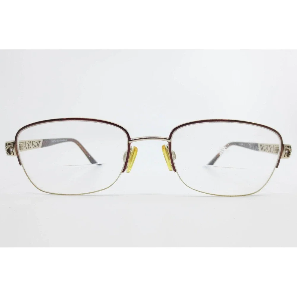 Sophia Loren Zyloware Beau Rivage 63 Eyeglasses Silver Burgundy Filigree